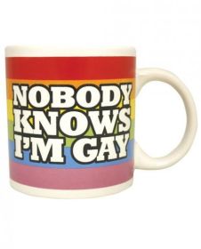 Attitude Mug Nobody Knows I&#039;m Gay Rainbow Cup