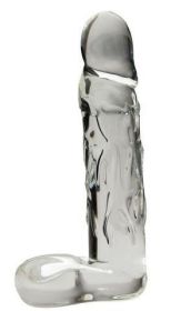 Large 9&quot; Realistic Glass Dildo - Clear